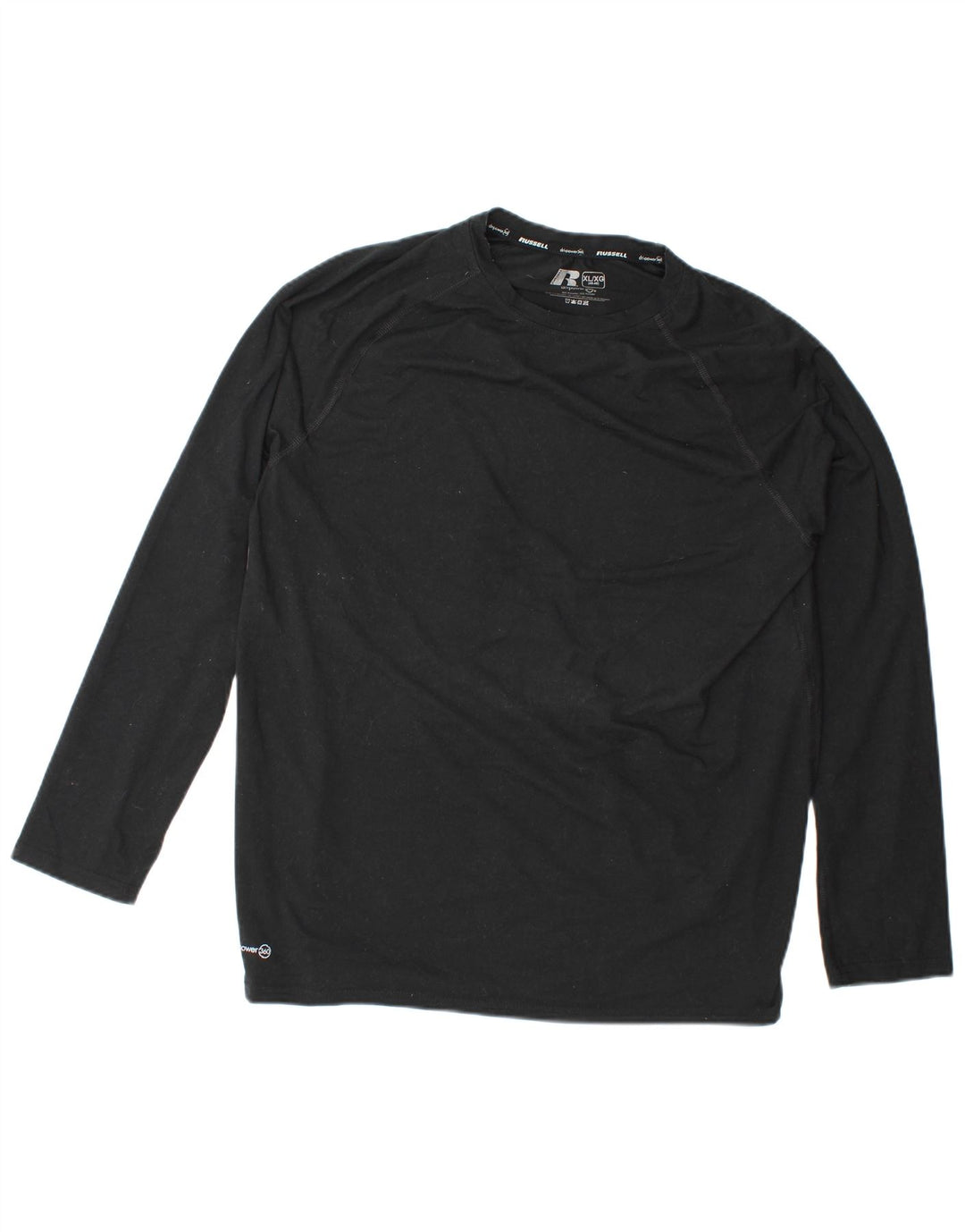 RUSSELL ATHLETIC Herre Dri-Power Top Langærmet XL Sort Polyester