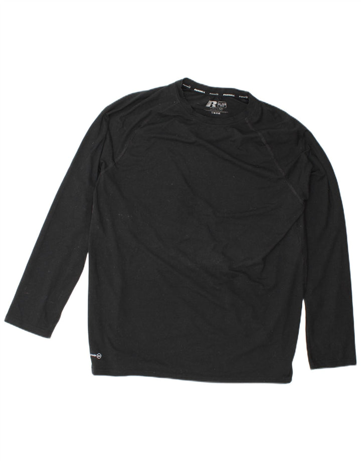 RUSSELL ATHLETIC Herre Dri-Power Top Langærmet XL Sort Polyester