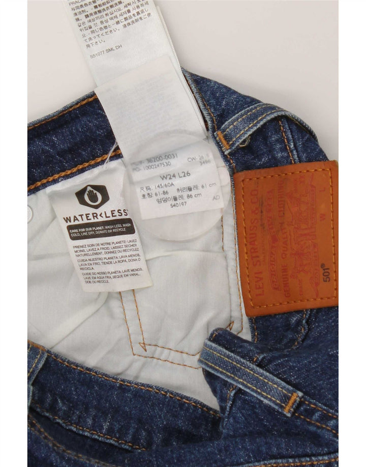 Levi's Dame 501 Straight Jeans W24 L26 Blå Bomuld