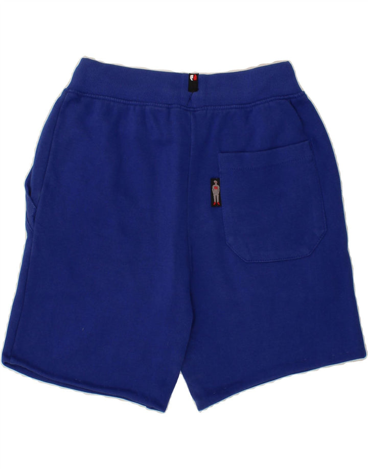 VINTAGE Mens Graphic Sport Shorts Small Blue Cotton Vintage Vintage and Second-Hand Vintage from Messina Hembry 