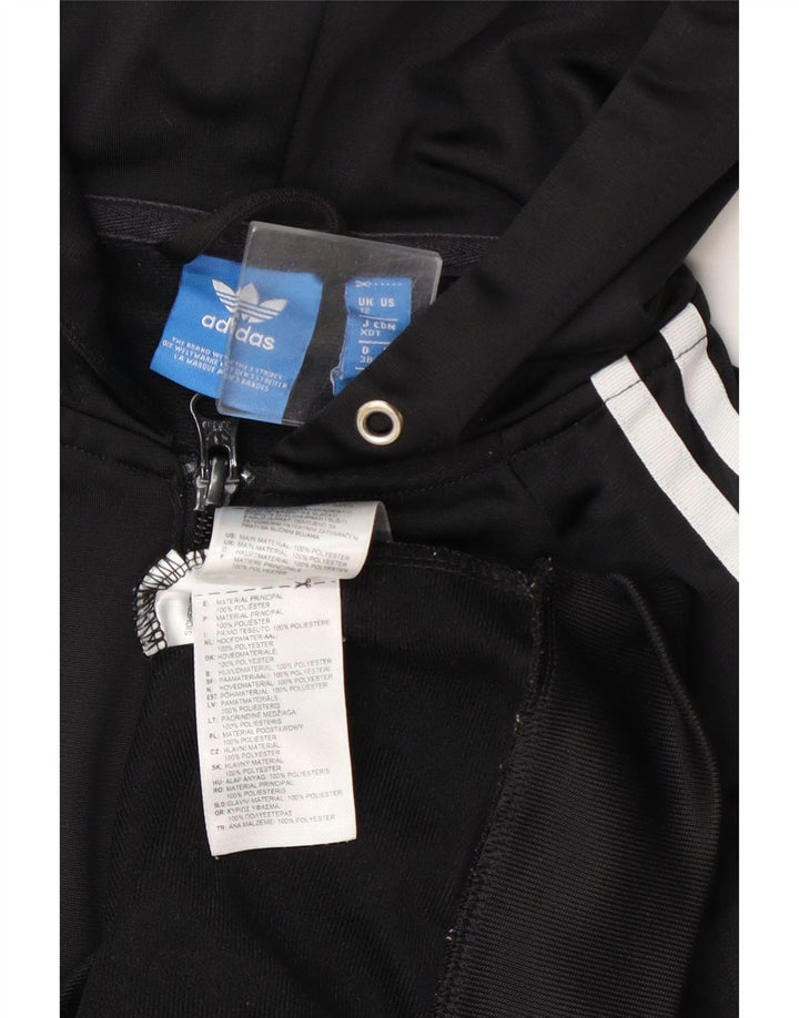 Adidas Dame Grafisk Hættetrøje Sweater UK 12 Medium Sort Polyester