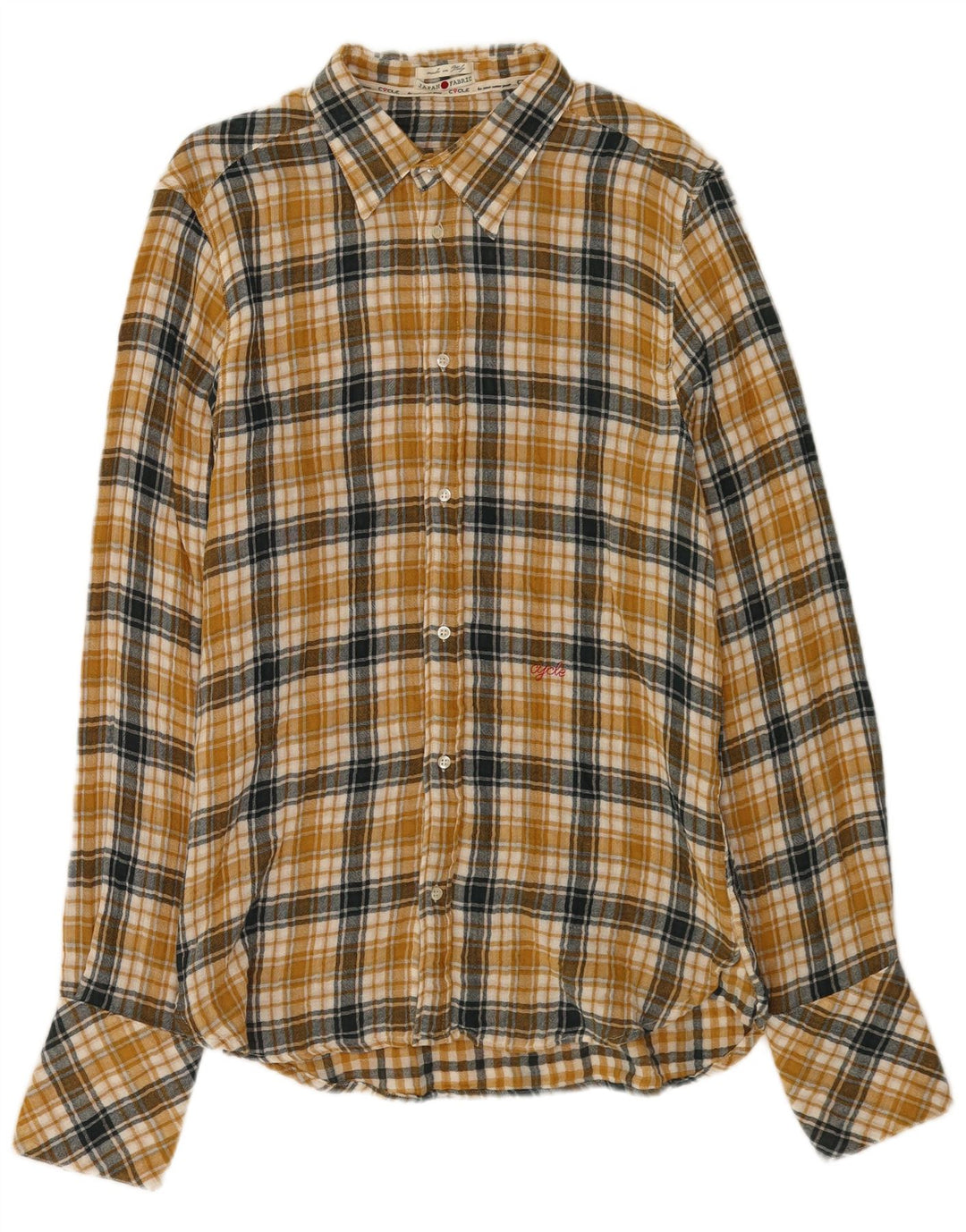 Cycle Herre ternet flannelskjorte XL gul ternet bomuld