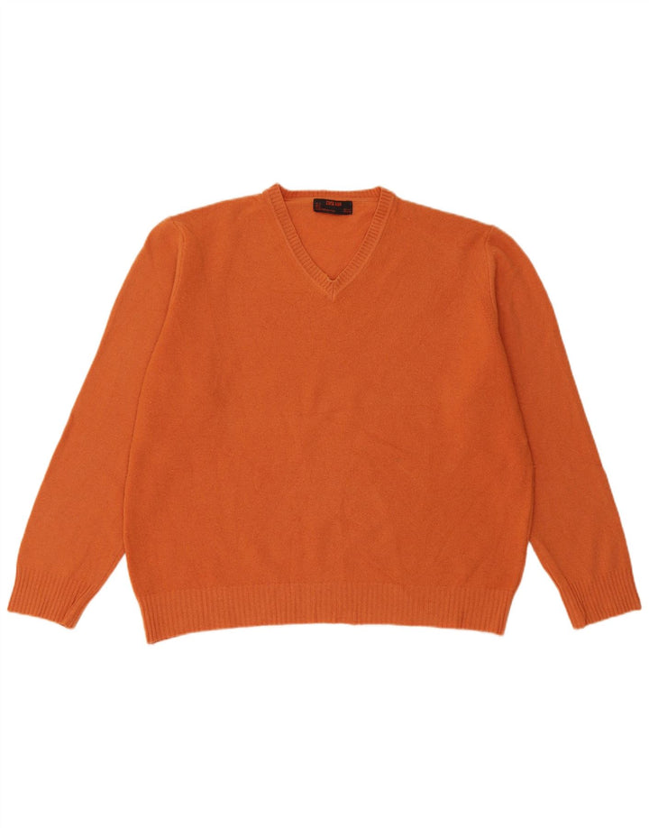 ZARA Herre V-hals sweater XL Orange Uld