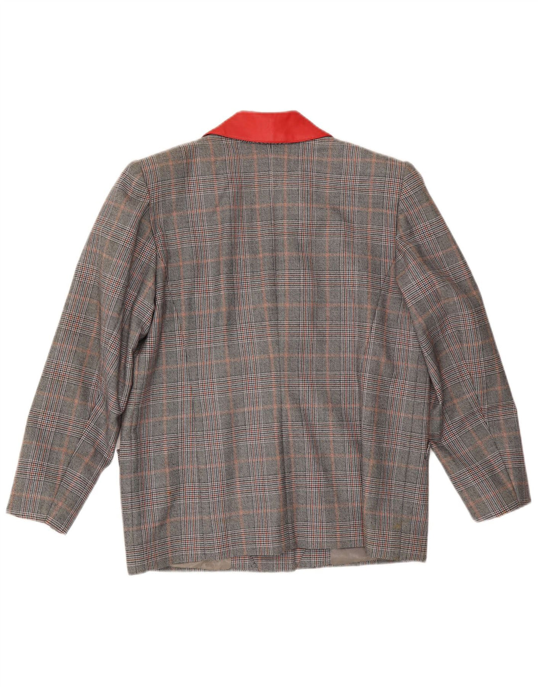 VINTAGE Dame 3-knaps blazerjakke UK 16 Stor grå ternet