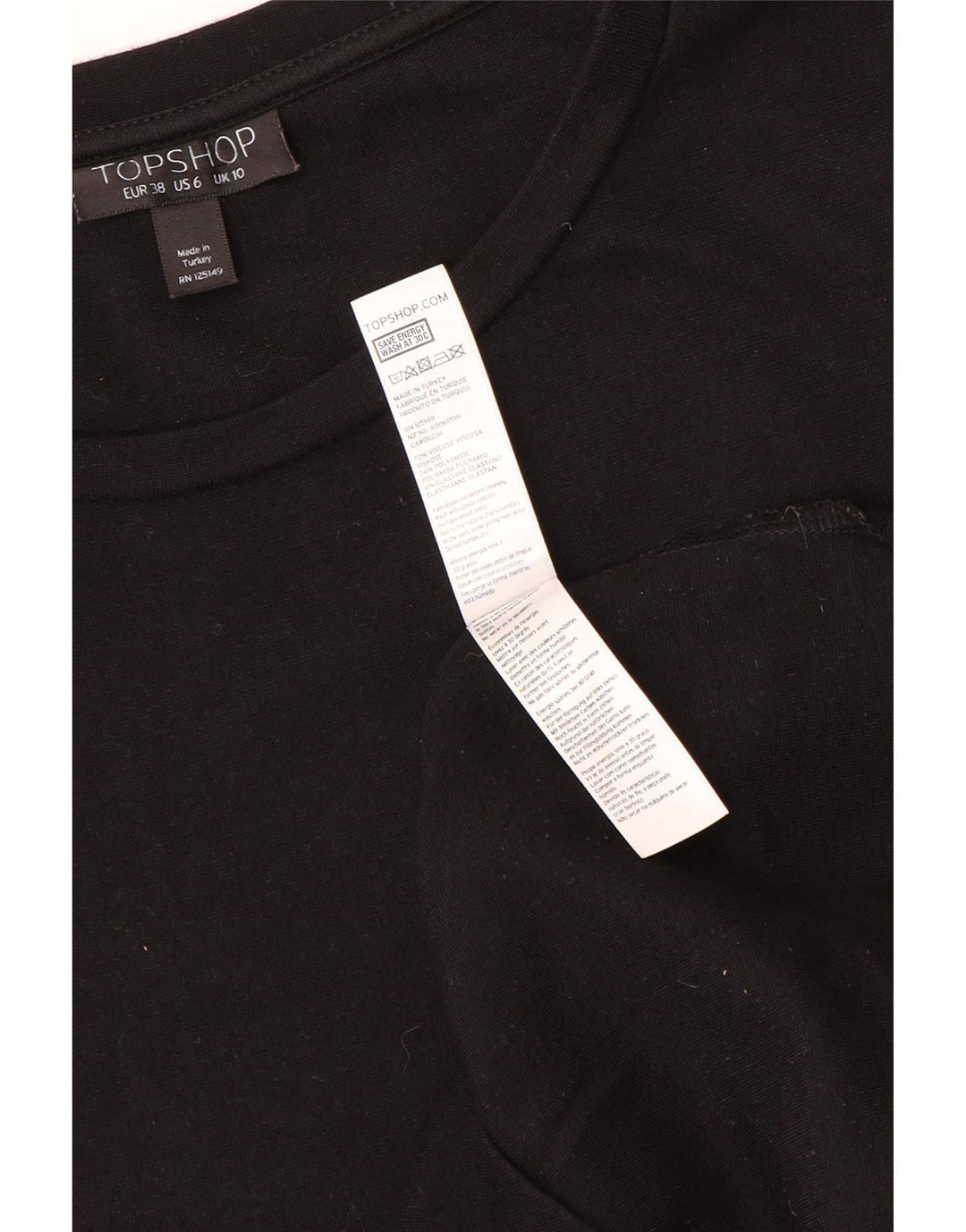Topshop Womens Sheath Dress UK 10 Small  Black Viscose
