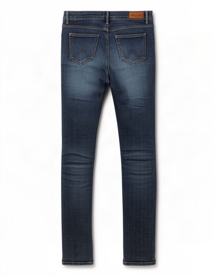 Wrangler Dame Slim Jeans W26 L32 Blå Bomuld