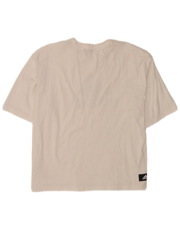 Adidas Womens Graphic T-Shirt Top UK 16 Large White Cotton