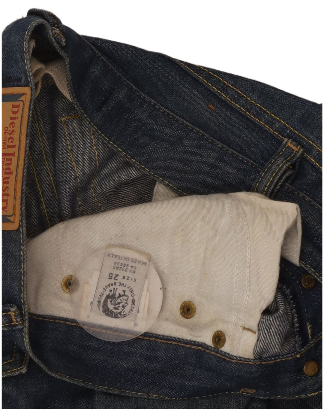 DIESEL Dame Straight Jeans W25 L33 Blå Bomuld