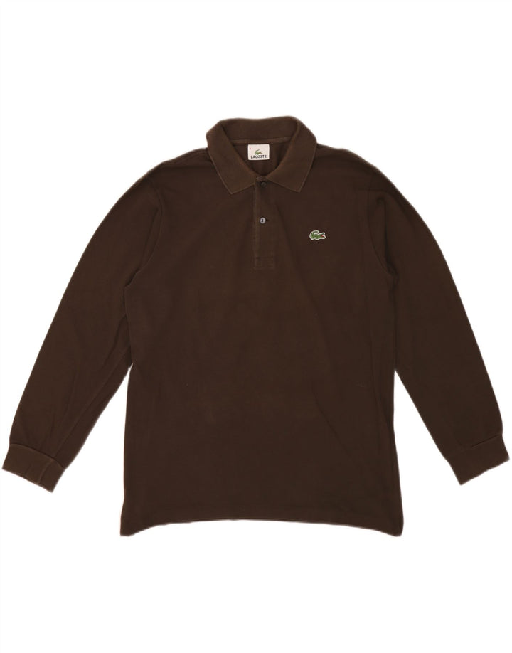 Lacoste Langærmet Polo Shirt til mænd Størrelse 4 Medium Brun Bomuld