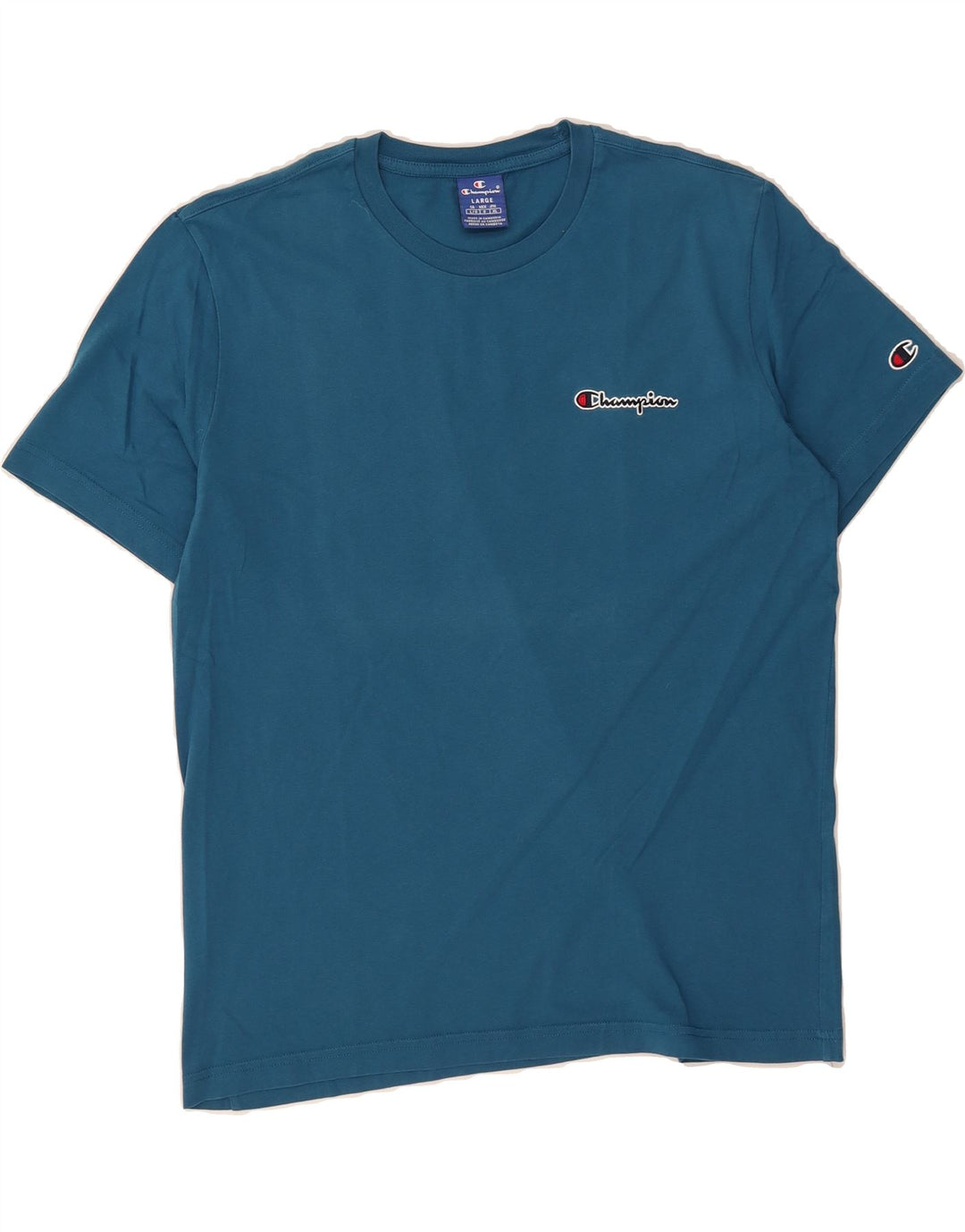 CHAMPION Mens Graphic T-Shirt Top Large Blue Cotton Vintage Champion and Second-Hand Champion from Messina Hembry 