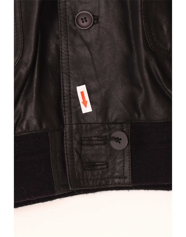 Vintage herre læderjakke IT 58 4XL Sort