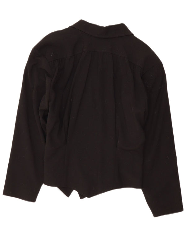 Vintage dobbeltradet oversize blazerjakke til kvinder EU 36 Lille sort