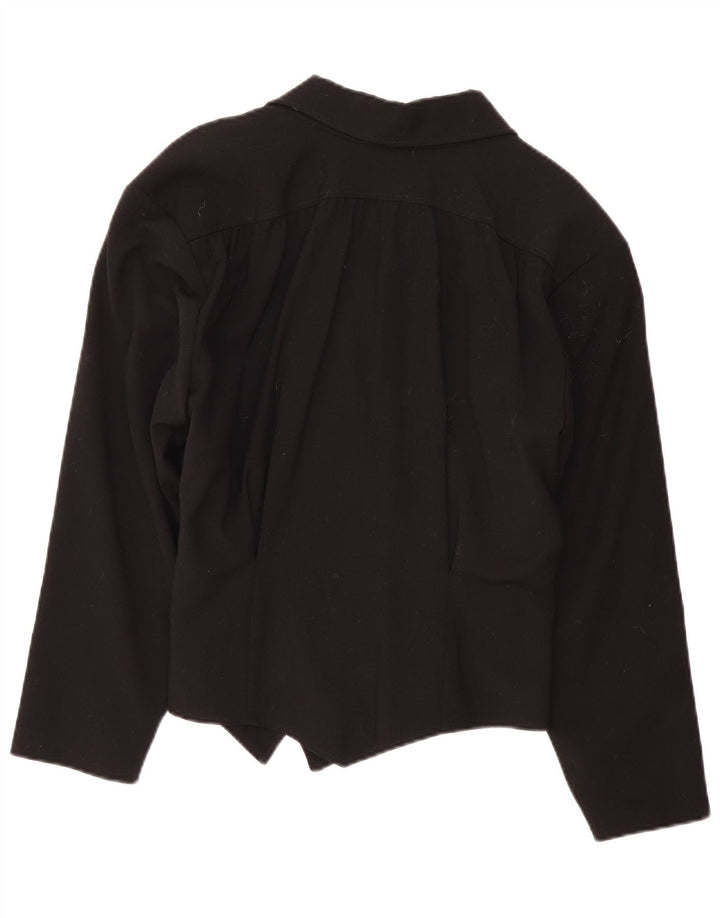 Vintage dobbeltradet oversize blazerjakke til kvinder EU 36 Lille sort