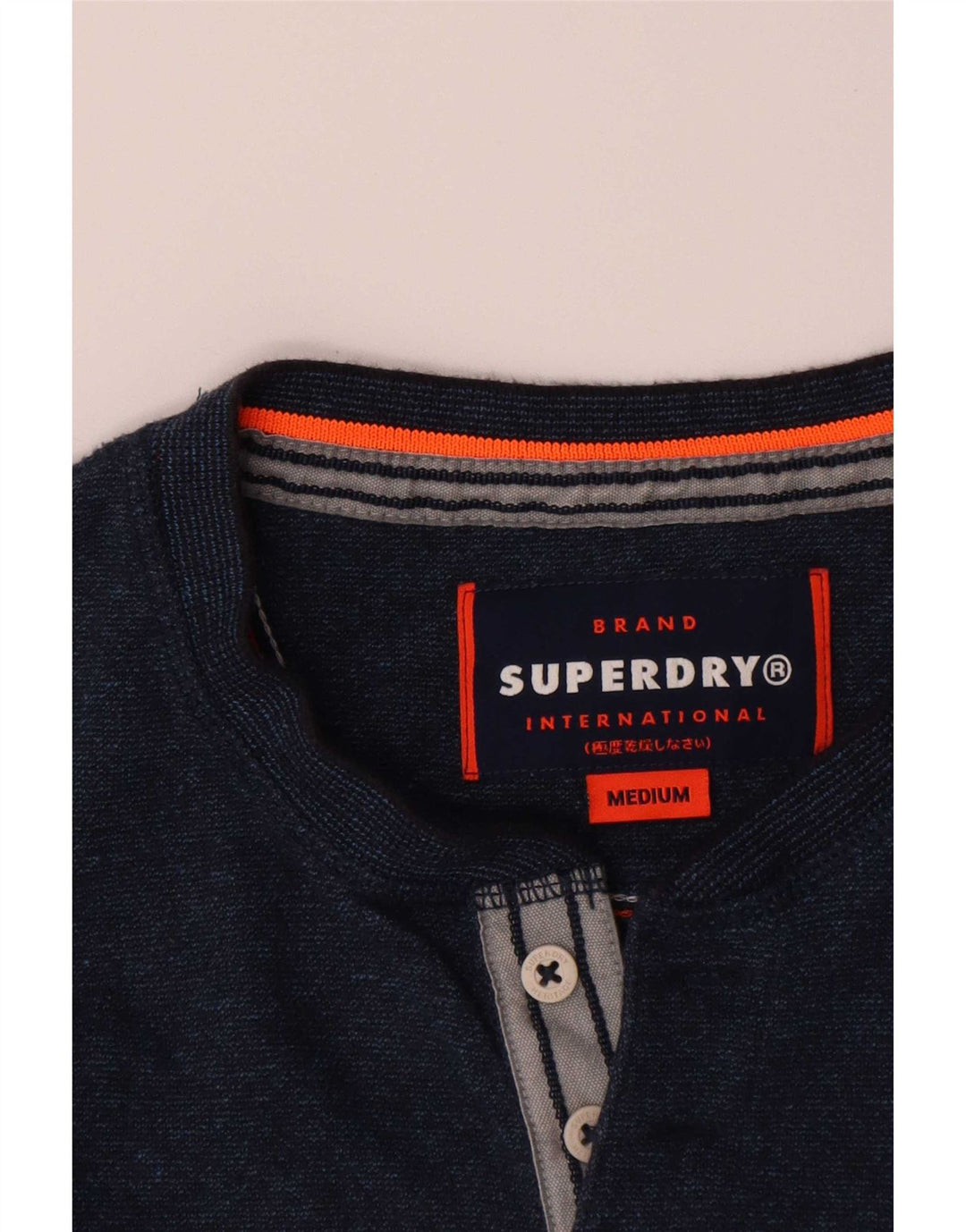 Superdry Herre Top Langærmet Medium Marineblå Bomuld