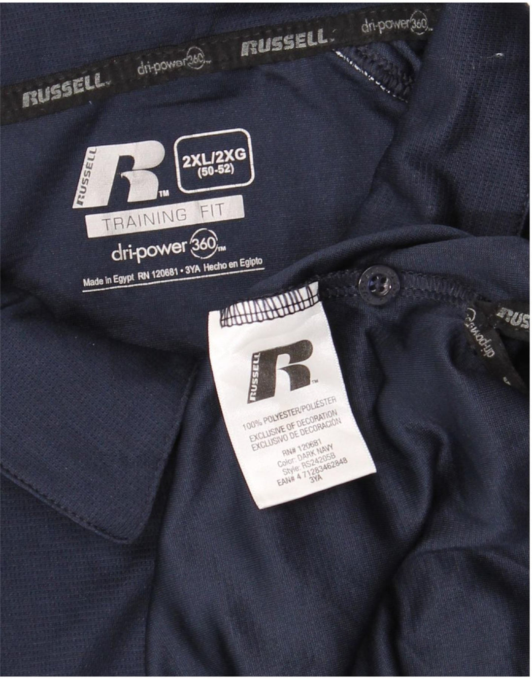 RUSSELL ATHLETIC Poloskjorte til mænd UK 50/52 2XL Navyblå polyester