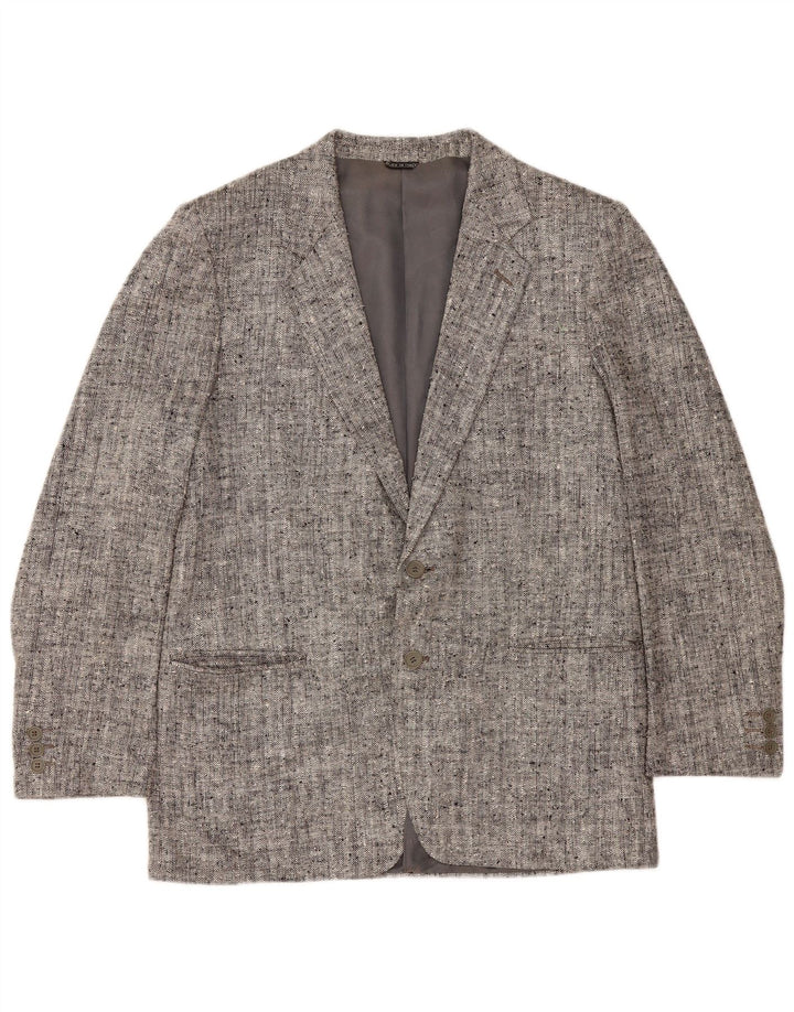 Lanifico Campore Herre 2-knaps blazerjakke IT 50 Large Grey Flecked Silke