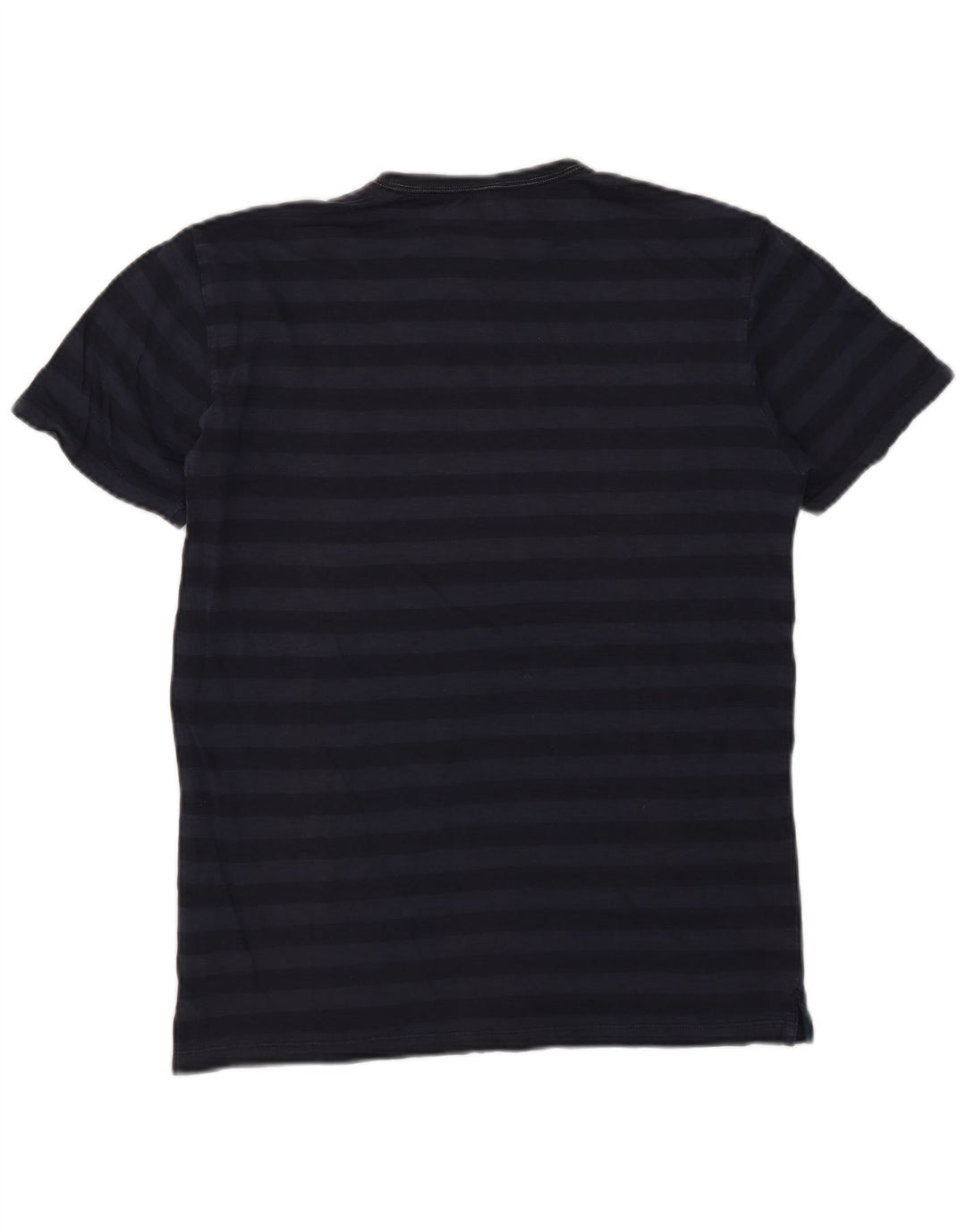 SUN68 Herre T-shirt Top Medium Marineblå Stribet bomuld