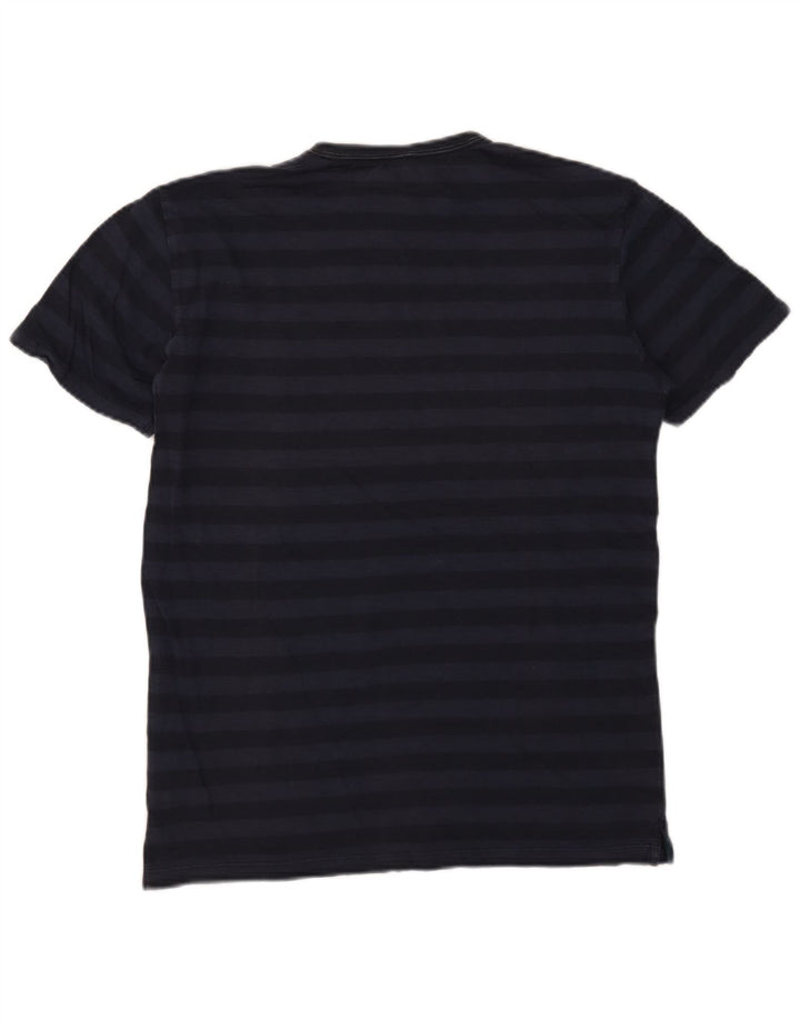 SUN68 Herre T-shirt Top Medium Marineblå Stribet bomuld