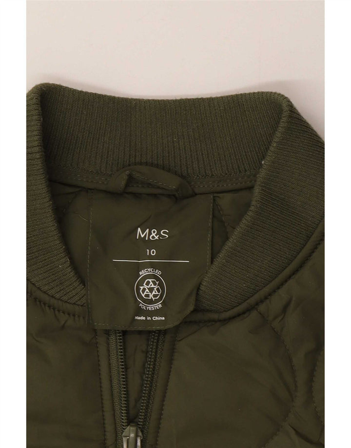 Marks & Spencer Quiltet jakke til kvinder UK 10 Lille grøn polyester