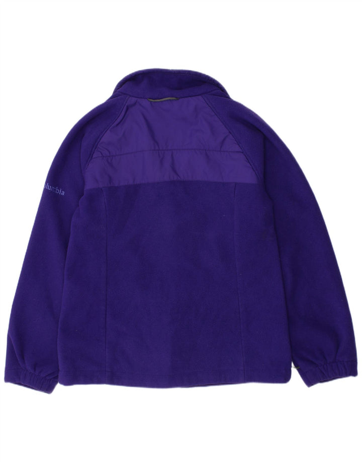 COLUMBIA Girls Fleece Jacket 7-8 Years Small  Purple Polyester