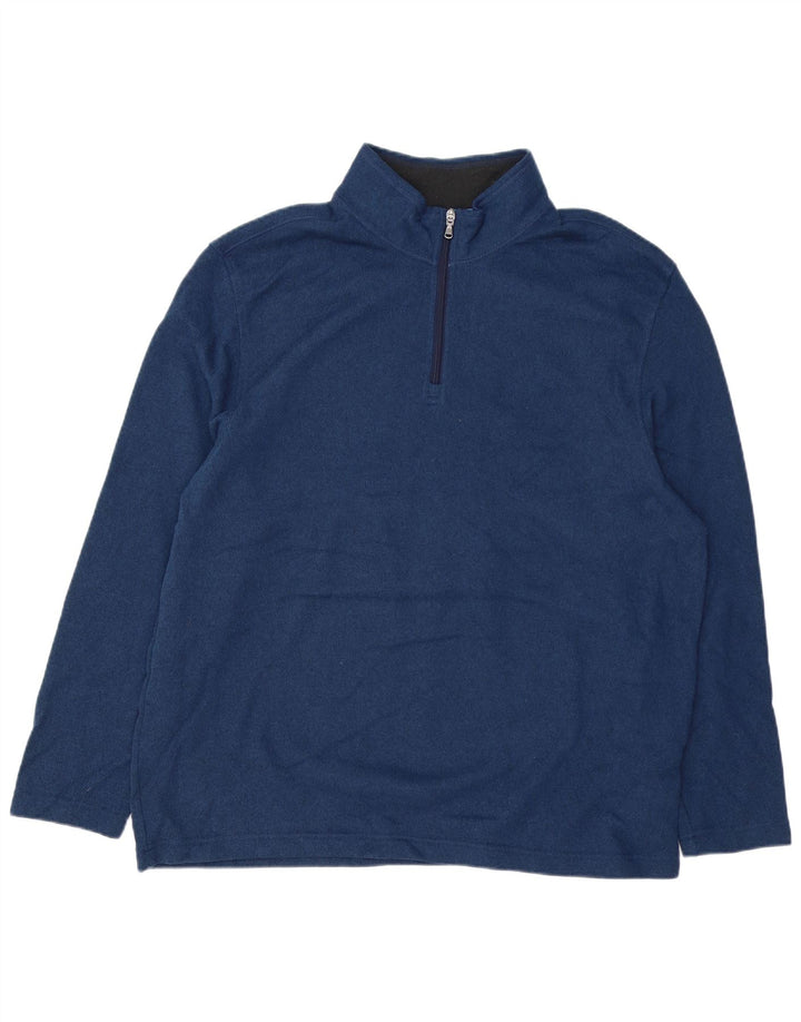 IZOD Sweatshirt med lynlås til mænd 2XL Marineblå Flecked Polyester