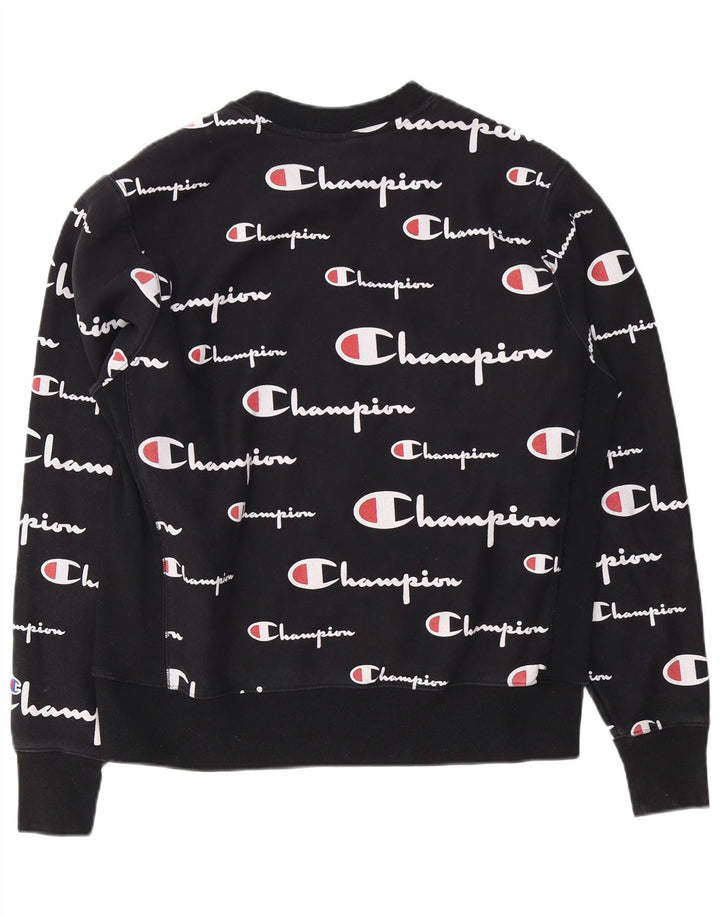 Champion Herre Grafisk Sweatshirt Jumper Stor Sort Bomuld