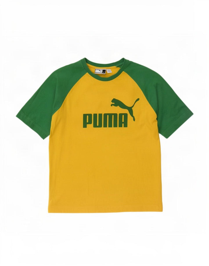 Puma Herre grafisk T-shirt Top Lille Gul Colourblock
