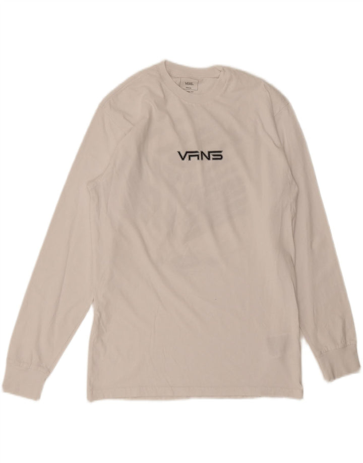 Vans Herre Classic Fit Grafisk Top Langærmet Medium Hvid Bomuld