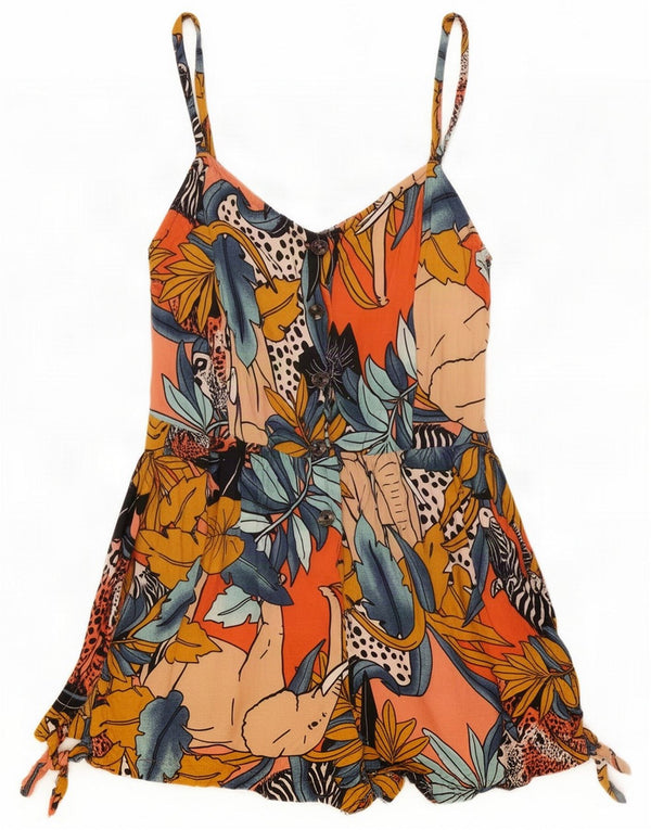 Element Womens Sleeveless Playsuit UK 10 Small Multicoloured Floral Rayon