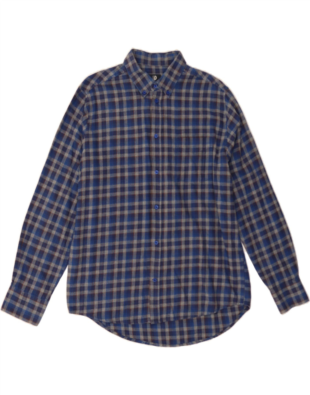 DACK'S Mens Regular Fit Flannel Shirt Medium Navy Blue Cotton Vintage Dack's and Second-Hand Dack's from Messina Hembry 