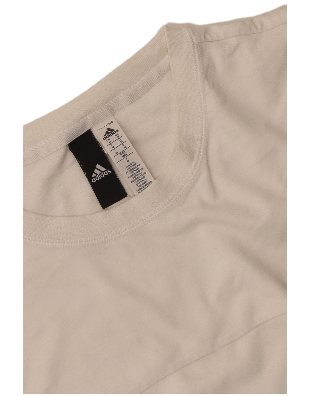 Adidas Herre T-Shirt Top Medium White Colourblock Bomuld
