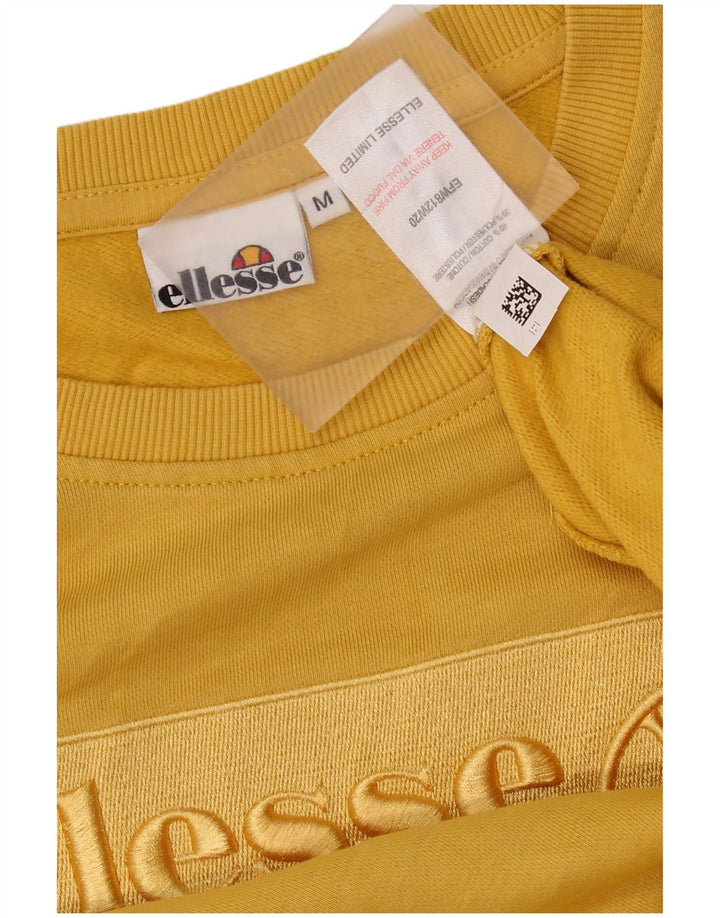 Ellesse Herre Grafisk Sweatshirt Jumper Medium Gul Bomuld