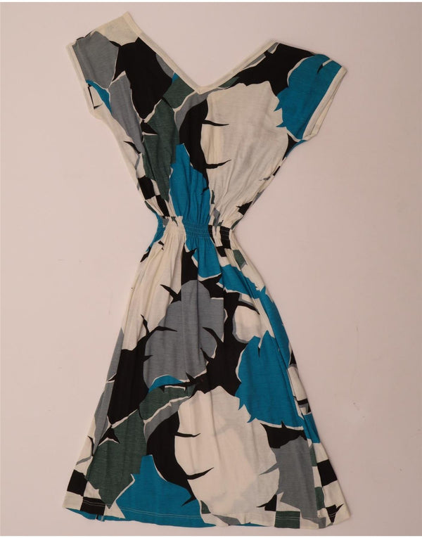 Vintage kvinders abstrakt mønster A-line kjole IT 42 Medium Flerfarvet