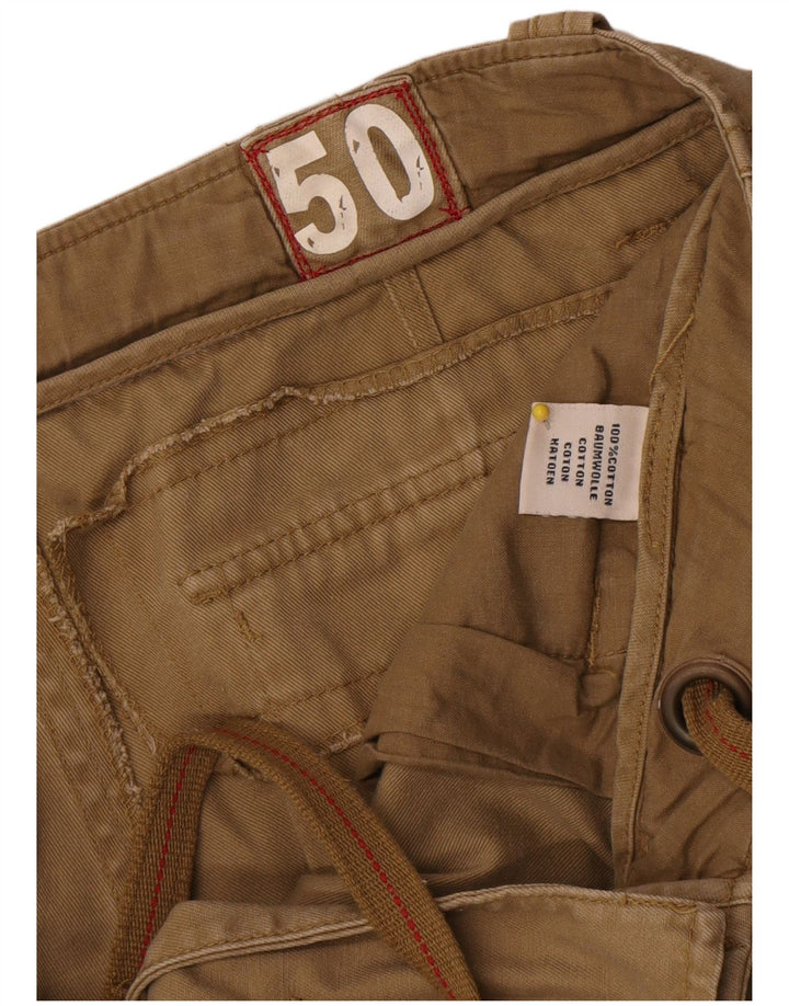 Vintage Herre Cargo Shorts IT 50 Large W34 Brun Bomuld