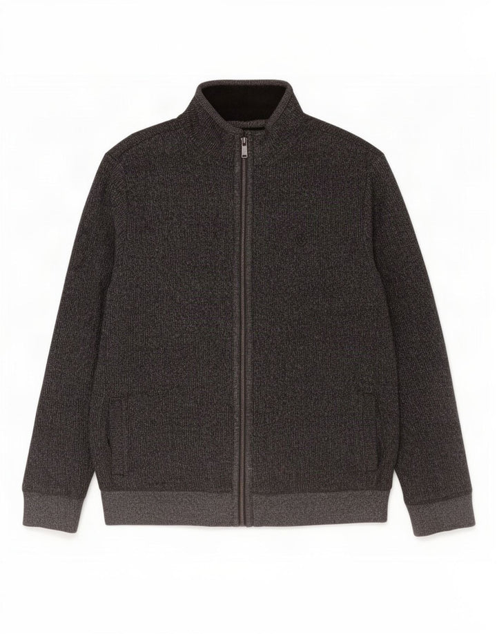 Fat Face Herre Cardigan Sweater Stor Grå Flecked Bomuld