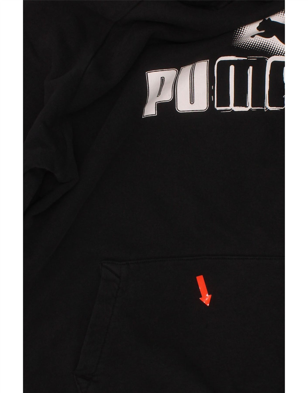 PUMA Boys Graphic Hoodie Jumper 11-12 Years Black Vintage Puma and Second-Hand Puma from Messina Hembry 