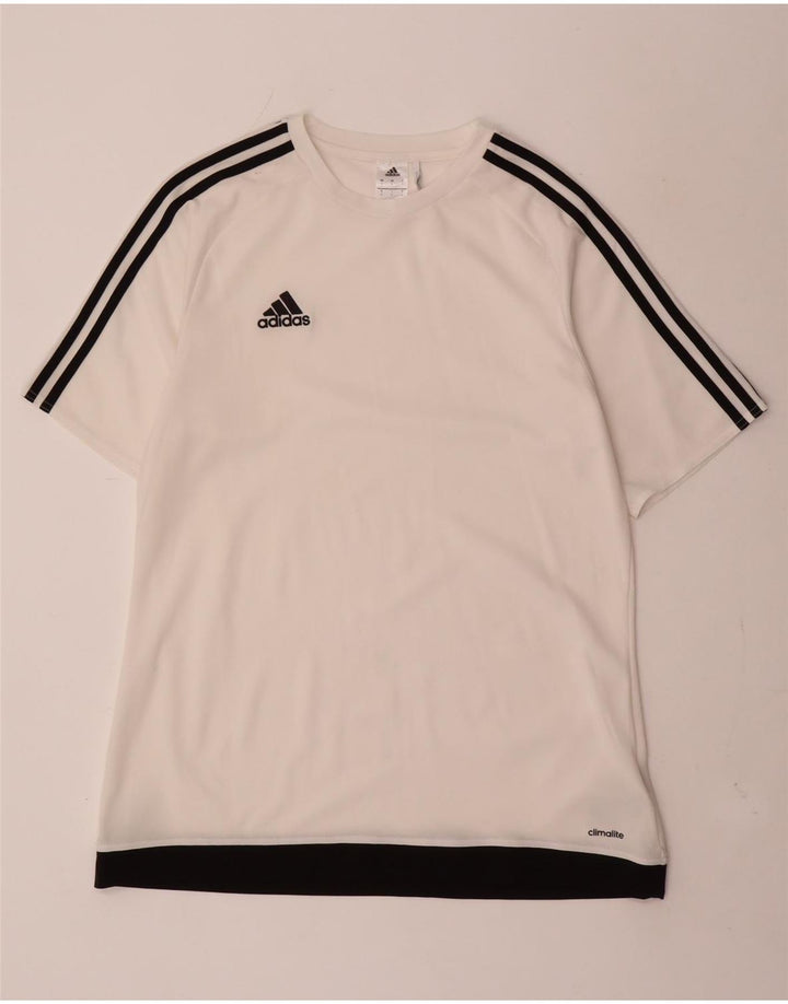 Adidas Herre Climalite T-Shirt Top Stor Hvid Colourblock Polyester