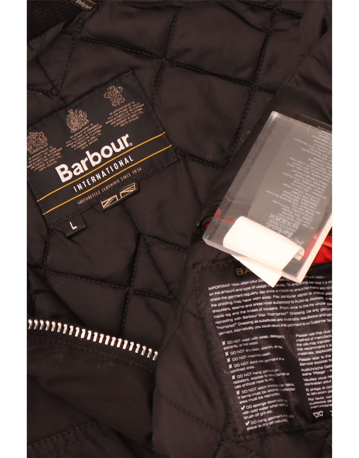 Barbour Herre vokset bomuldsjakke UK 40 Stor sort bomuld