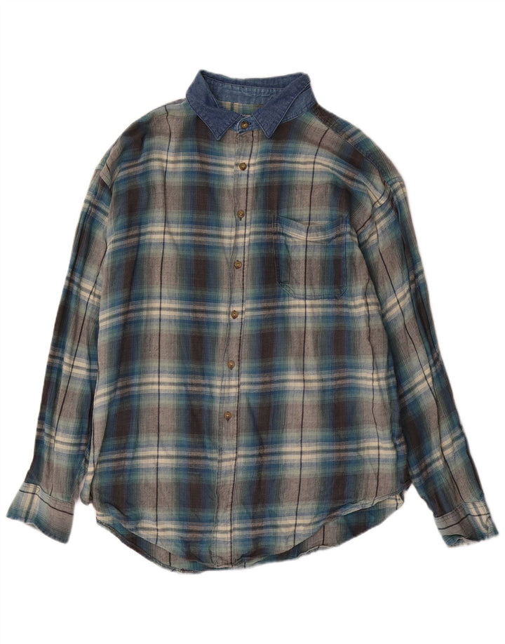 Route 66 herre flannel skjorte XL blå ternet bomuld