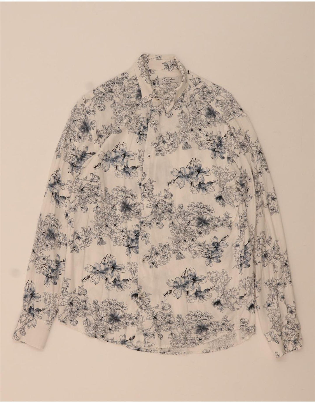 Clayton Herre Slim Fit skjorte Medium Blue Floral Viscose