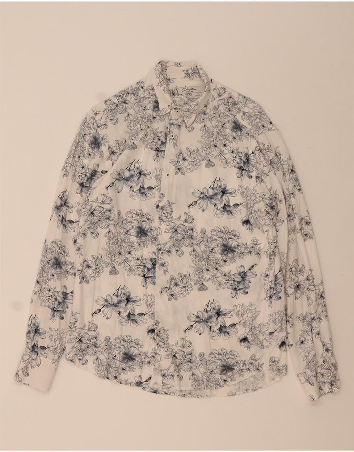Clayton Herre Slim Fit skjorte Medium Blue Floral Viscose