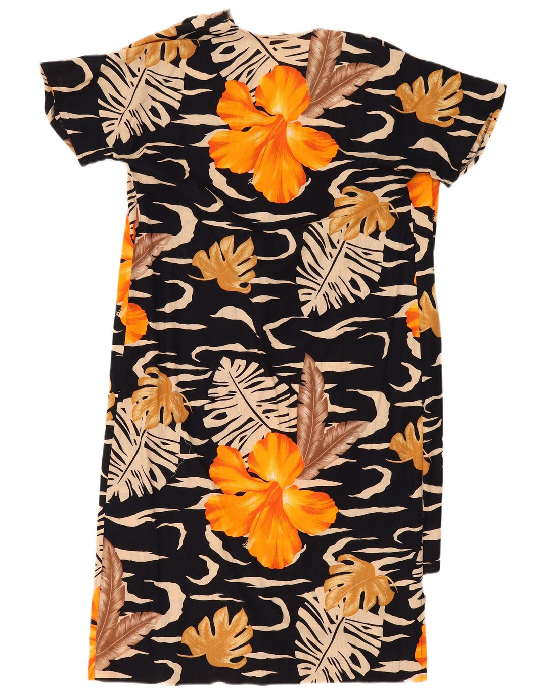 Vintage Dame Shift Dress UK 14 Medium Black Floral Cotton