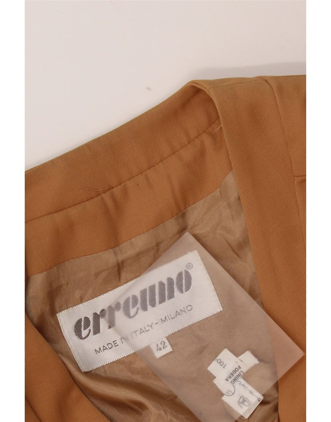 Vintage dame 3-knaps 3/4-ærmet blazerjakke IT 42 Medium Brown Rayon