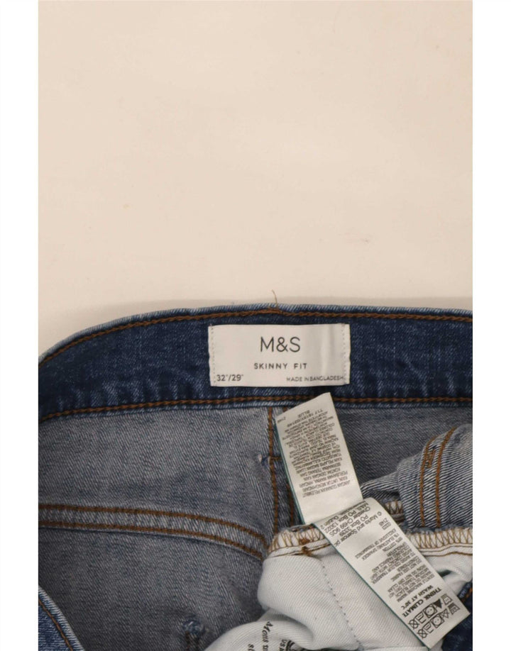 Marks & Spencer Skinny Jeans til mænd W32 L29 blå bomuld