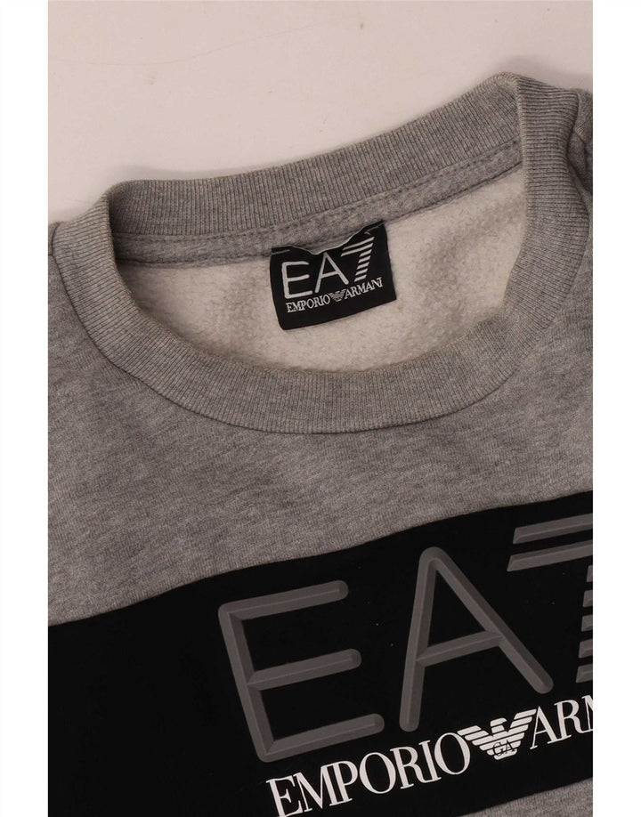 Emporio Armani Herre grafisk sweatshirt Jumper Medium Grå Colourblock