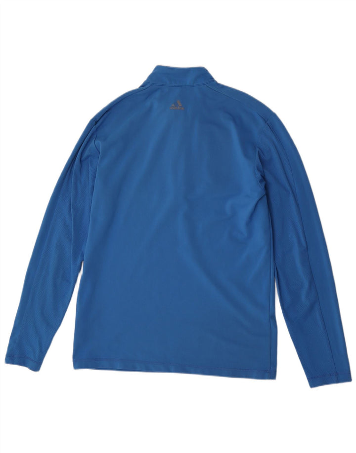 Adidas Herre Climalite Pullover med lynlås-hals Træningsdragt Top Medium Blue Polyester