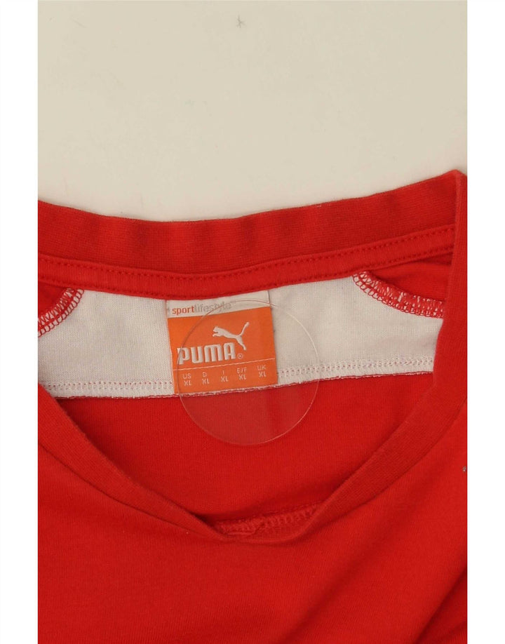 Puma Herre T-Shirt Top XL Rød Colourblock