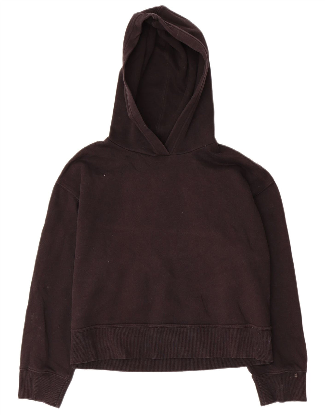ZARA Womens Crop Hoodie Jumper UK 16 Large Black Polyester