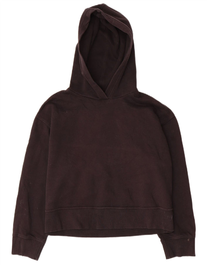 ZARA Womens Crop Hoodie Jumper UK 16 Large Black Polyester