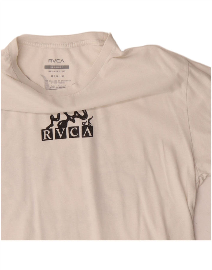 RVCA Herre Relaxed Fit Grafisk T-shirt Top Medium Off White Bomuld